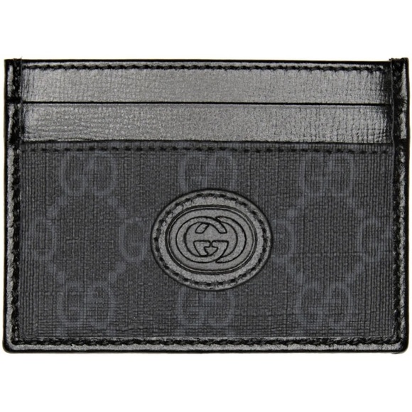 GUCCI 'Black GG Logo' Authentic Leather Canvas Monogram Card Case Wallet **NIB** - Picture 16 of 16